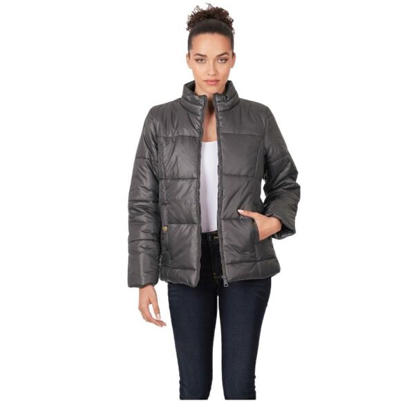 NWT PUFFER JACKET WITH POCKETS Ash Gray - Picture 1 of 3